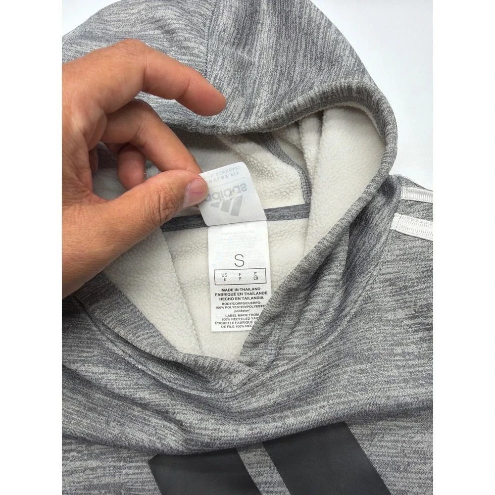 Kids‎ Adidas Gray Heather Logo Hoodie Pullover Sweatshirt Size S